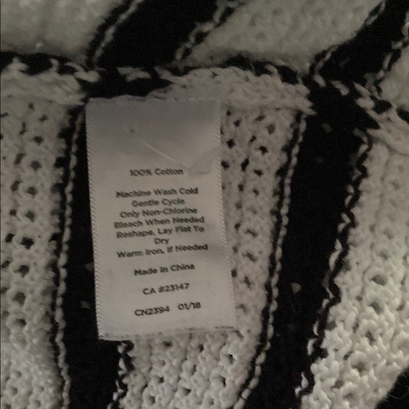 Talbots Black and White Striped Blouse - Picture 3 of 5
